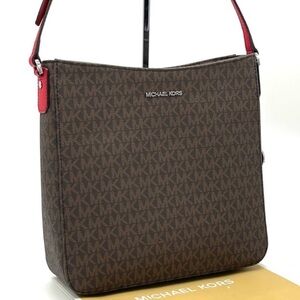 Michael Kors Large Messenger Crossbody Bag Brown/Red (NWT)